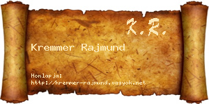 Kremmer Rajmund névjegykártya